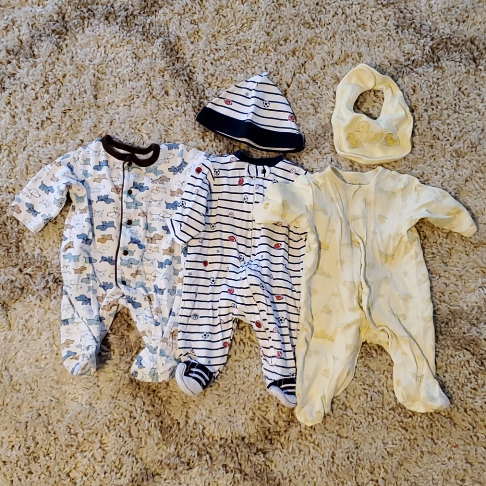 Boys newborn footie pjs